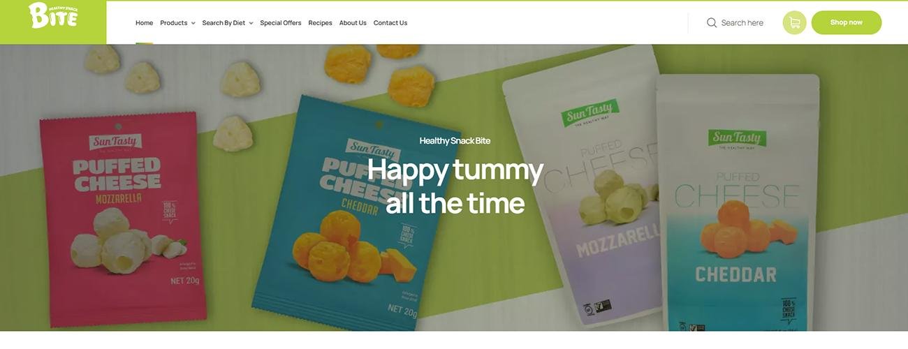 Healthy Snack Bites website screenshot