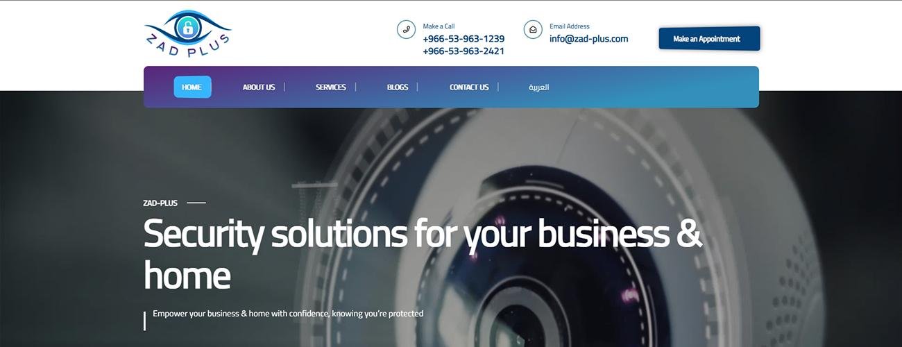 Zad-Plus website screenshot